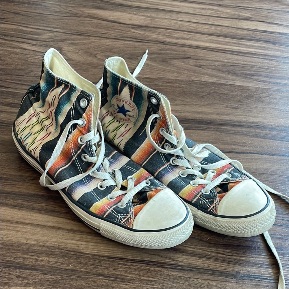 Converse High-Tops with Colorful Wave Pattern